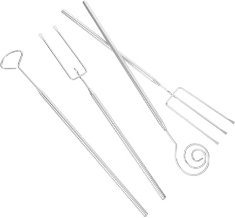 Abaodam Set de Fourchettes à Fondue Design Ergonomique et Prise Confortable Lot de 4 en Acier Inoxydable Argenté Cuisine et Préparation de Repas