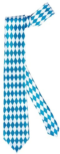 W WIDMANN MILANO Party Fashion 95701 - Krawatte Bayern, Blau/Weiß, Bierfest, Accessoire, Kostüm, Karneval, Mottoparty