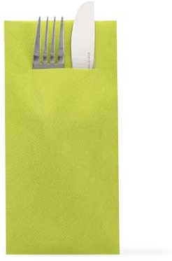 Sovie HORECA Airlaid Besteckservietten 40x40cm, Hochwertige Einweg-Serviette ideal für Hochzeiten, 100 STK, Kiwi