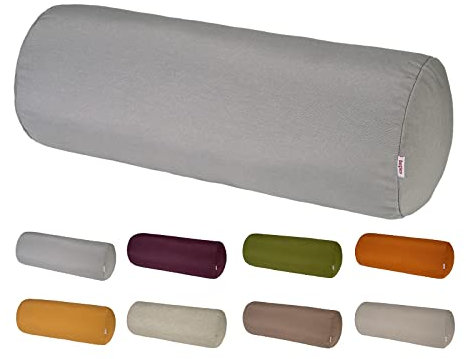 beties „Wunschton“ XL Nackenrollenbezug ca. 25x70 cm Nackenrolle in großer Sortiments- und Größenauswahl – EIN idealer Uni Begleiter Baumwolle (Silber)