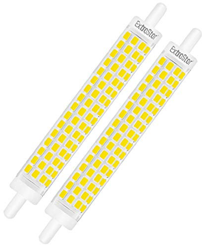 EXTRASTAR R7S LED Nicht dimmbare 8W 118mm LED Birne mit doppeltem linearem Effekt 6500K entspricht 64W, 800LM 2 Stück (Packung mit 1) Kaltweiß