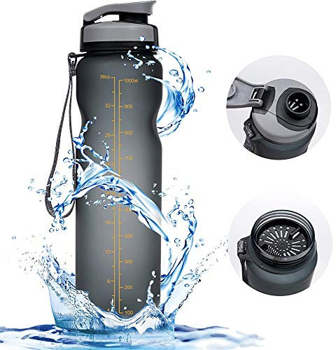 CheungLee 1000ml Sport Trinkflasche Sportflasche Wasserflasche Auslaufsichere Fahrradflasche Bottle mit Brüste für Outdoor Reise Sport Wanderung Fitness
