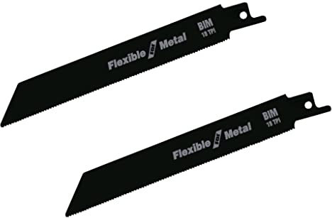Pipestation® Hoja de receta de corte de metal flexible Twinpack Sierra de sable bimetálica para metal de 150 mm, compatible con herramientas Bosch Dewalt Makita Milwaukee