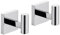 KOKOSIRI, B1013CH-P2, Appendiabiti da parete per bagno, cucina, 2 pezzi, acciaio inossidabile cromato