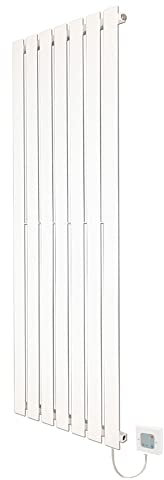 King White Electric Vertical Radiator 1850mm (h) x 516mm (w) - 800w Thermostatic Element (Pre-Filled)
