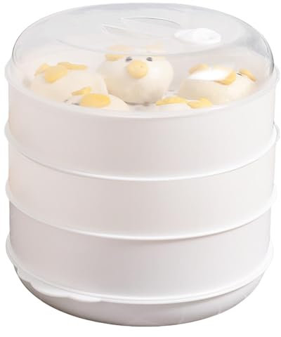 Vaporiera per forno a microonde bianco - Pentola a vapore per microonde a 3 livelli, vaporizzatore per forno a microonde | pentola a vapore per microonde da cucina, vapore, forno a microonde con