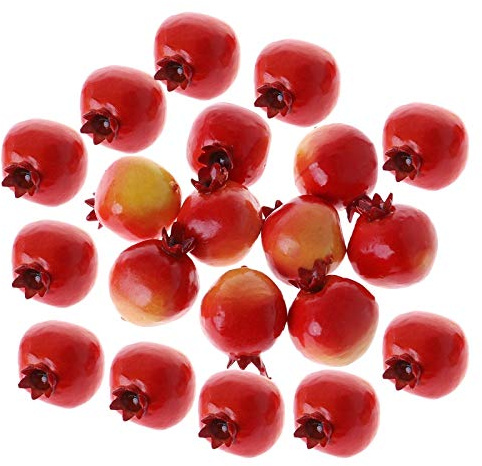 Asukohu 20 piezas de imitación de granada artificial, frutas falsas para decoración del hogar