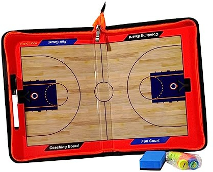 YARNOW Tablero Magnético De Baloncesto Táctico, Pvc Resistente, Borrado Seco, Kit 2 Rotuladores, Portátil Para Entrenadores, Uso Cancha y Entrenamiento Deportivo