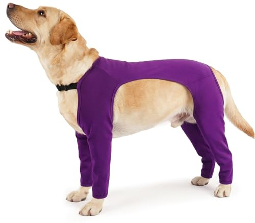 PUMYPOREITY Dog Recovery Suit with Legs, Stretchy Medical Suit Dog Post Surgery BodySuit Alternative to Traditional Cone Promote Wound Healing & Stop Licking When Arthritis Is Playing Up(Purple, M)