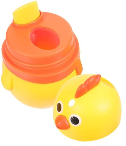 HOMSFOU Portastuzzicadenti Creativo in Plastica Gialla a Forma di Pulcino Cartoon, Piccolo e Leggero Finitura Liscia, per Viaggi e Uso Domestico