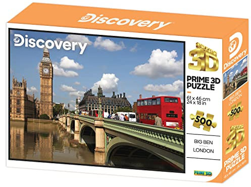 PRIME 3D , Discovery - Big Ben , 3D Lenticular Jigsaw Puzzle , 61cm x 46cm - 500 pcs , Games & Puzzles , Ages 6+