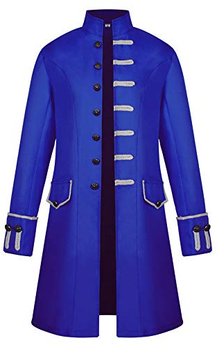 BaronHong Hombres Steampunk Vintage Chaqueta Disfraz de Halloween Retro Gótico Victoriano Levita Uniforme