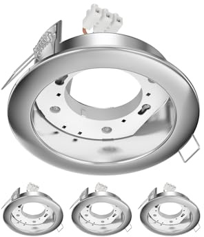 ledscom.de 4x Infälld taklampa ZOBE II, rostfritt stål matt, rund, 107mm Ø, 1x GX53 max. 25W