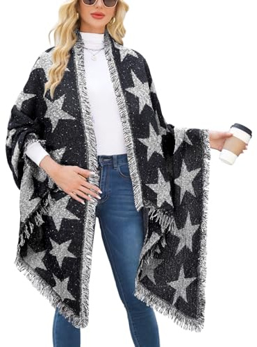heekpek Grand Tartan Echarpe Châle Mode féminine Stole Plaid Echarpe, Z-Noir