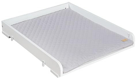 roba Wickelplatte als Aufsatz für Waschmaschinen - Wickeltisch inkl. Wickelauflage soft roba Style grau - Holz weiß - 60 cm breit