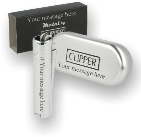 Limited Edition - Clipper Lighter ® Deep Laser Engraved Personalised Metal - Engraving Included for Birthdays, Anniversaries, Weddings and Valentines - Silver
