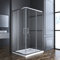 Goezes Duschkabine Eckeinstieg 100x80cm, Eckeinstieg Duschkabine mit Doppel Schiebetüren 6 mm ESG Glas Duschabtrennung Dusche Duschwand Höhe 185cm