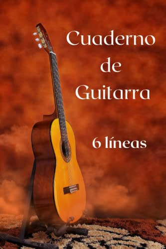 Cuaderno de guitarra: Tablatura para guitarra de 6 líneas. Diagramas en blanco