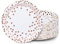 MATICAN Party Paper Plates, 100-Pack Disposable White and Rose Gold Plates, Foil Polka Dots, 22.86 Centimetres