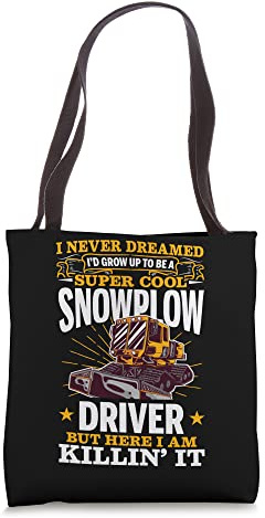 Snow Plow Tractor Machine Truck Shovel Driver Snowplough Tote Bag