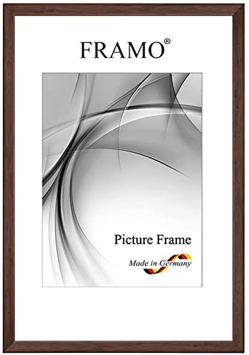FRAMO Cornice foto 35 x 50 cm in legno massello | Marrone | Colore/dimensione selezionabile | cornici per manifesti | Puzzle | Poster | N°074