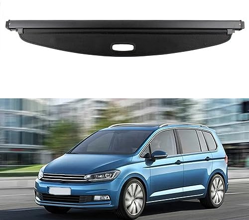 HYGGLY Voiture Étagère Arrière Rétractable De Coffre pour TOURAN 2016-2022, Housse Colis Cargo Coque Cache-Bagages Couverture De Cargaison Confidentialité Bouclier de Sécurité,Black/A