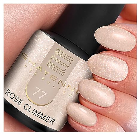 SHAYENNE UV Gel Nagellack Rosa 15ml – 77 Rose Glimmer – Hochdeckend, Glänzend – Made in Germany – Langanhaltend, Kratzfest & Splitterfest – Für UV/LED Lampe – Studio Qualität -