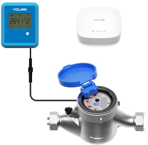 YoLink FlowSmart NSF Water Meter, Smart Water Usage Monitor and Water Leak Detection: 0.5 Inch Advanced Smart Home Water Meter, Hub Included