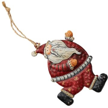 NOLITOY 1stk Eiserner Weihnachtsmann Santa-Statue Mini Hängender Weihnachtsmann Weihnachtsschmuck Aus Zinn Puppe Hängende Ornamente Weihnachtsmann-dekor Aus Zinn Draussen Einstellen Eisen