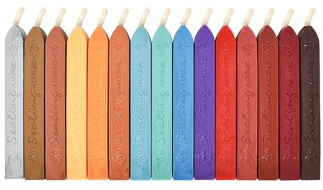15 Stücke Siegelwachs Sticks für Wachssiegel Stempel Dichtungs Wachs Versiegelung Sticks mit Docht Retro siegelwachs Set für Retro Vintage Wachs Siegel Stempel