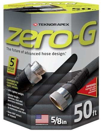 New zero-G 4001-50 Lightweight, Ultra Flexible, Durable, Kink-Free Garden Hose, 5/8-Inch by 50-Feet, Black