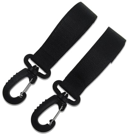 Kinderwagen-Aufhängerhaken, Kinderwagen-Karabiner-Clip,Um 360 Grad drehbare Kinderwagentaschen-Clips - 2 Stück Mutter-Geldbörse, Haushalts-Kindermädchen, große Kinderwagen-Aufhänger-Haken