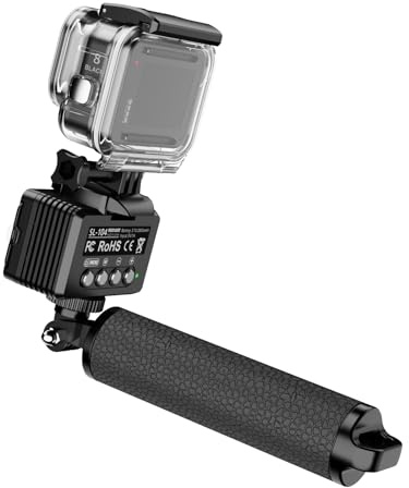 Havsgrodor videolampa dyklampa 48 LED hög effekt vattentäta 40 m undervattensbelysning kompatibla med GoPro Hero 12/11/10/9 (SL-104-GO KIT)