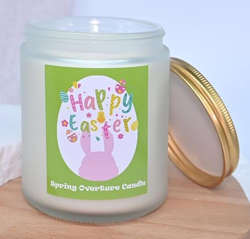 ROXIIFEE Candela profumata pasquale Collezione Floreale Primaverile, Candele di soia per aromaterapia, Profumo fresco e duraturo per decorazioni per la casa e regali di Natale (200 g, Lavanda)
