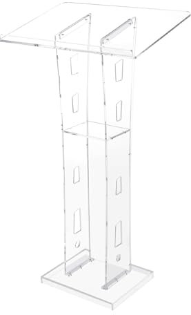 SUONTY Acryl Rednerpult, Mobiles Rednerpult Tragbares Rednerpult Ständer für die Kirche Transparentes Rednerpult Schule Büro Konferenz Hochzeit Transparentes Rednerpult, 60 x 40 x 110 cm