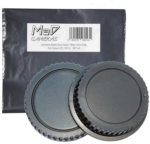 MaD Camera - 1x SET Body Cap + Rear Lens Cap - Dust Protection for Canon EF-S - Compatible with Canon