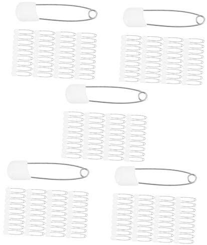 Abaodam 5 Sätze Windelnadel -sicherheitsnadel Windelklammer Anstecknadel Handwerk Kleidernadel Sicherheitsnadeln Für Bekleidung Windel-sicherheitsnadel Weiß 60 Stück * 5