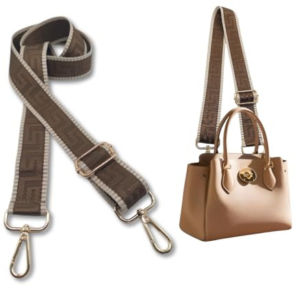Lola Sale Correa color marron clasico con hebillas doradas. Correa bolso Bandolera ajustables,Repuesto. Asa para bolso mujer. Talle 3.8 cm (3.8, Marron.Clasico)