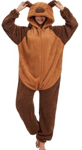 LATH.PIN Combinaison Pyjama Kigurumi Adulte Unisexe Animal Costume Cosplay Déguisement de Soirée Onesies Pilou Pilou Vêtements de Nuit Sleepwear pour Carnaval Halloween Noel