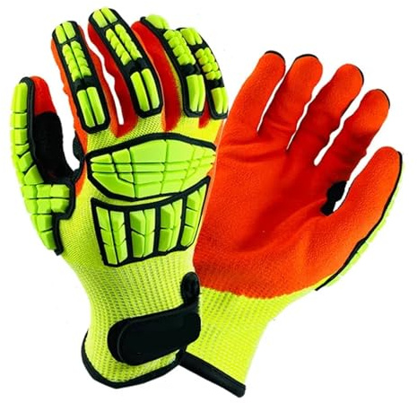 ZUGLQYSX Guantes mecánicos antivibración de seguridad for trabajo manual para Mecánico Taller(Red,L)