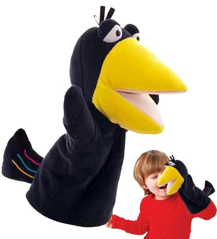 Marionnette à Main 25 cm – corbeau | d'action corbeau | de gants éducative | Communication | | Marionett Cadeau fête et école
