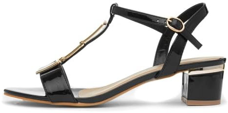 Lunar Ladies Blaze Black Patent Heeled Sandal 5 Black