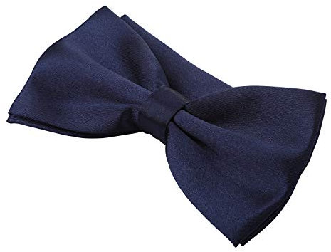 Herren-Fliege für Hochzeit, Party, einfarbig, verstellbare Smoking-Fliege, edle Seide, vorgebunden, formelle Fliegen Gr. onesize, dunkles marineblau