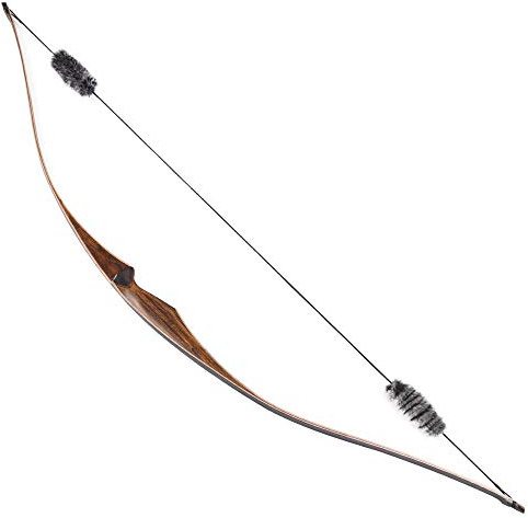 Huntingdoor Tiro con L'Arco 54 '' Arco Lungo da Caccia Ricurvo Arco e Freccia Arco Tradizionale da Caccia in Legno 20 25 30 35 LBS con silenziatore a Sfere Lontra (35lbs)