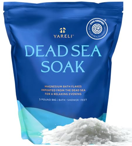 Yareli Magnesium Flakes, 5lb, Dead Sea Bath and Foot Soak, Alternative to Epsom Salt with Over 250,000mg of Magnesium Chloride Per Bag