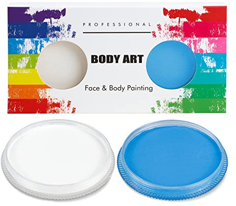 MOEMOE BABY Face Paint Body Paint Professional Water Based Halloween Face Color, (30g+30g),Single Cake Face Body Painting Fancy Dress Set Makeup Supplies for Adults Kids & World Cup SFX