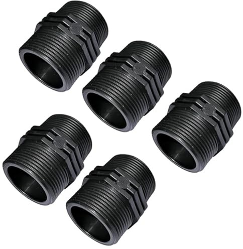 Suinga Pack 5 x Nipplo uguale con raccordo filettato in plastica 3/4''x3/4''- doppio filettatura maschio/maschio - PN10 bar - raccordi