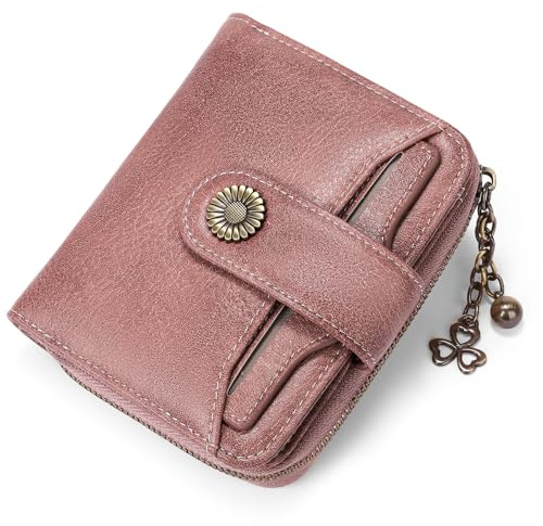 SENDEFN Geldbörse Damen Klein,Geldbeutel Frauen Veganes Leder,mit Münzfach Kleines Zipper Brieftasche Kartenhalter mit RFID Blocker