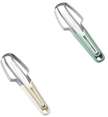 Sqxaldm 2 set di taglia-anguria, taglia-melone, taglia-anguria in acciaio inossidabile, taglia-frutta, cubetti di melone, coltelli da anguria, taglia-frutta per melone, papaia, frutto del drago