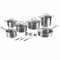 GALILEO Batería de 15 piezas de acero inoxidable 18/0, inducción, Inox SìChef